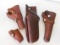 (4) MISC. LEATHER PISTOL HOLSTERS
