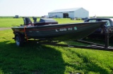 1991 FISHER 16FT BASS BOAT W/ MERC 50HP OUTBOARD & 1991 CUSTOM FRAMES TRAILER