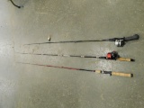 (2) RODS AND CLOSED REELS WITH ONE ROD