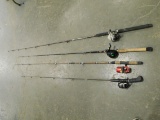 (4) FISHING RODS AND REELS