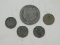 (4) COUNTERFEIT LIBERTY NICKELS & (1) COUNTERFEIT MORGAN