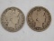 (2) 1908 BARBER / LIBERTYHEAD HALF DOLLAR