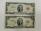 (2) 1953 RED SEAL $2 BILLS