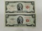 (2) 1953 RED SEAL $2 BILLS