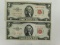 (2) 1953B RED SEAL $2 BILLS