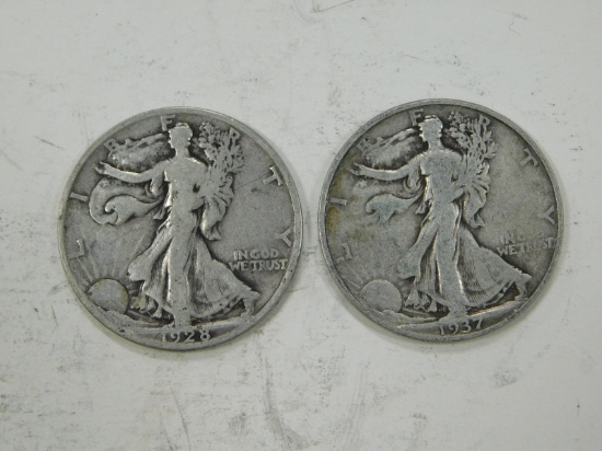 1928S & 1937D LIBERTY HALF DOLLARS