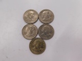 $5.00 FACE VALUE SUSAN B ANTHONY DOLLAR COINS