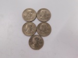 $5.00 FACE VALUE SUSAN B ANTHONY DOLLAR COINS