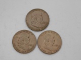 (3) 1951 FRANKLIN HALF DOLLARS