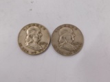 (2) 1957 FRANKLIN HALF DOLLARS