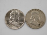 (2) 1958 FRANKLIN HALF DOLLARS