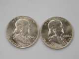 (2) 1958 FRANKLIN HALF DOLLARS