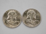 (2) 1958 FRANKLIN HALF DOLLARS