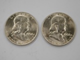 (2) 1958 FRANKLIN HALF DOLLARS