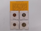 (4) OLD PROOF COINS