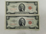 (2) 1953 RED SEAL $2 BILLS