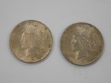 (2) 1923 SILVER PEACE DOLLARS