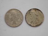 (2) 1922 SILVER PEACE DOLLARS