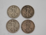 (4) 1937 LIBERTY WALKING SILVER HALF DOLLARS