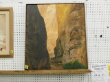 FRAMED HAND PAINTED CANYON PATH PICTURE BY C. BORUFF 75