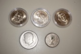 (3) PRESIDENTIAL DOLLARS KENNEDY HALF & 1956 CANADIAN COIN