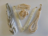 (5) PEARL STYLE NECKLACES