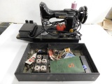 ANTIQUE ELECTRIC SINGER TABLE TOP SEWING MACHINE