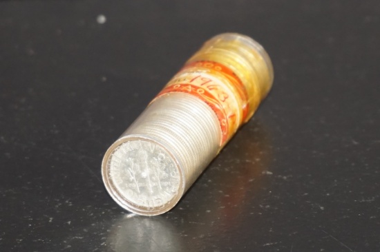 ROLL OF 1963 BU DIMES