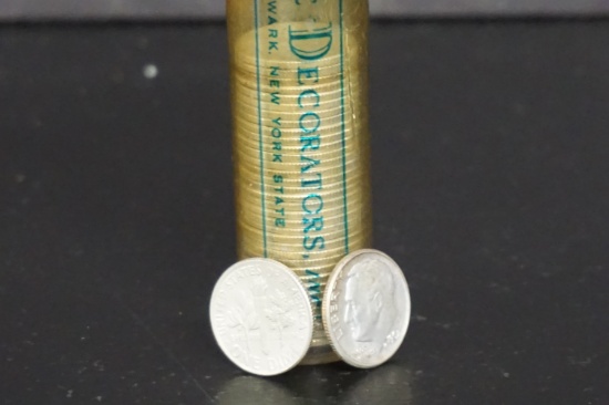 PARTIAL ROLL OF (37) ROOSEVELT DIMES