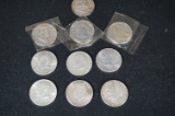 (10) 90% SILVER HALF DOLLARS