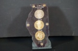 THREE TYPES ILLINOIS SESQUICENTENNIAL MEDALS IN HOLDER