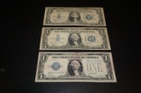 (3) FUNNY BACK SILVER CERTIFICATES