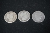 (3) BARBER HALF DOLLARS