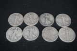 (8) WALKING LIBERTY HALF DOLLARS