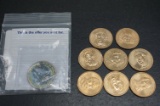 (8) PRESIDENTIAL DOLLARS & WAR OF 1812 HALF DOLLAR