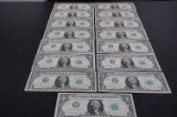 (15) SERIES 1963 FEDERAL RESERVE $1 BILLS