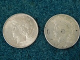 (2) SILVER PEACE DOLLARS 1922, 1926S