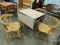 NICE VINTAGE CROME LEG TABLE W/ (4) WOODEN CHAIRS