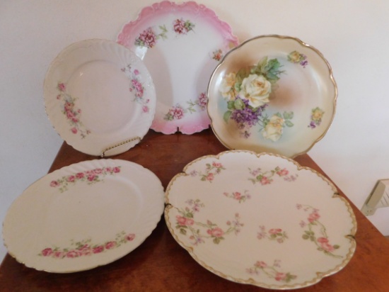 (5) ASSORTED FLORAL PLATES