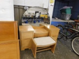 VINTAGE MAPLE VANITY W/ BENCH