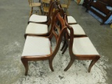 (6) VINTAGE UPHOLSTER SEAT WOODEN CHAIRS