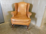 BROWN LEATHER WING BACK OFFICE  CHAIR