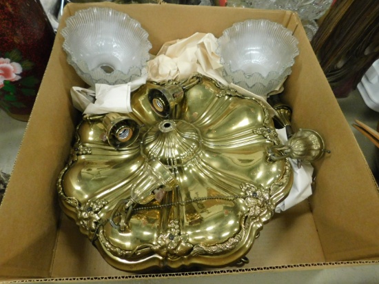 VINTAGE BRASS CEILING LIGHT SET