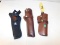 (3) PISTOL HOLSTERS - 2 LEATHER & 1 CANVAS
