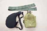 US ARMY CANTEEN W/ BELT  & A WINE FLASK