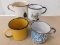 (4) ASSORTED ENAMEL CUPS