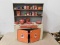 VINTAGE CHILDS TIN KITCHEN CUPBOARD W/ DISHES & FOOD BOXES