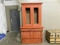 ANTIQUE WOODEN CUPBOARD - STAINED RED