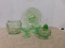 MISC. GREEN DEPRESSION GLASS ITEMS