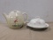 PORCELIER FLAMINGO TEA POT & BUFFALO POTTERY BUTTER DISH